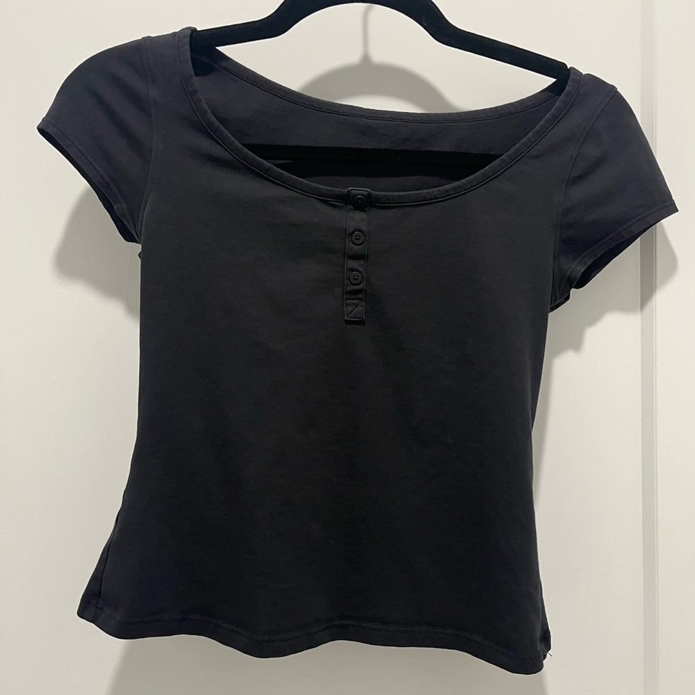 Lululemon Cap-Sleeve Henley T-Shirt
